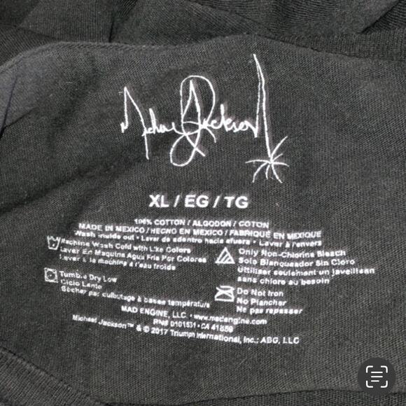 Michael Jackson Mens XL Thriller Graphic T Shirt Black Short Sleeve Crew Neck - Picture 4 of 7